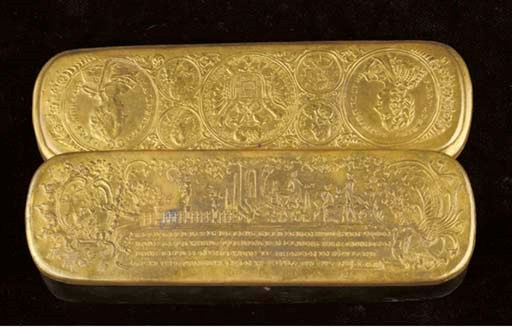 A German brass tobacco box