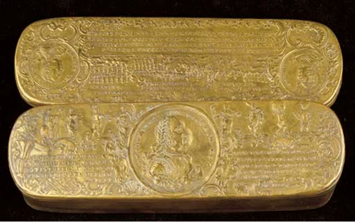 A German brass tobacco box