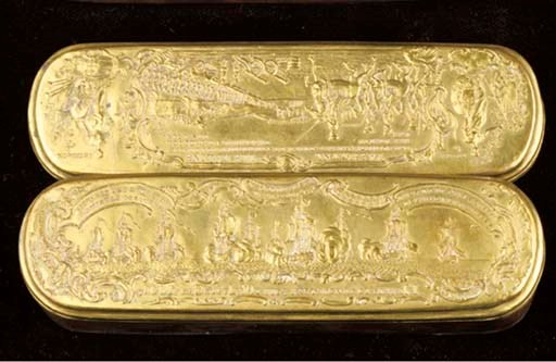 A German brass tobacco box