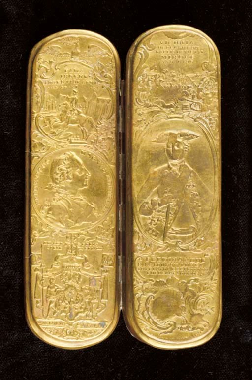 A German brass tobacco box