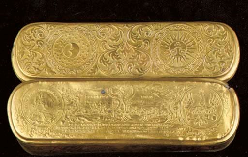 A German brass tobacco box