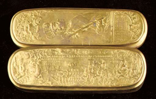 A German brass tobacco box