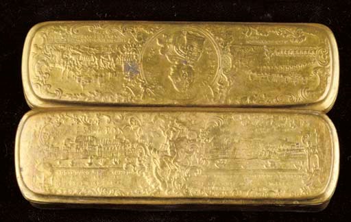 A German brass tobacco box