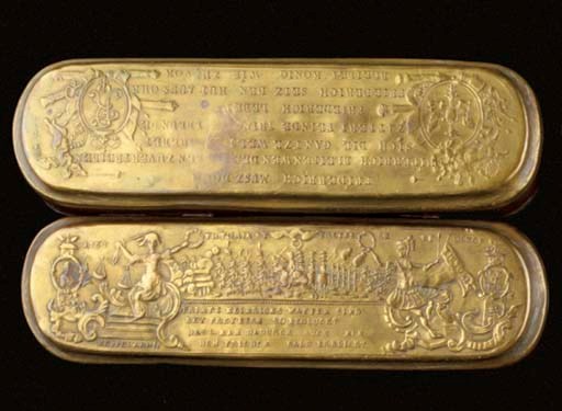 A German brass tobacco box