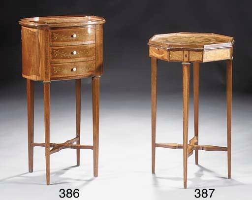 A North European mahogany, fruitwood and marquetry writing-table