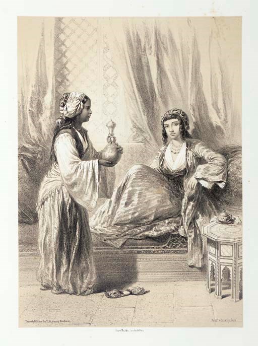 PRISSE D'AVENNES, Achille Constant Thiodore Emile (1820-1879) and James Augustus ST. JOHN (1801-1875). Oriental Album. Characters, Costumes and Modes of Life in the Valley of the Nile. London: James Madden, 1848.