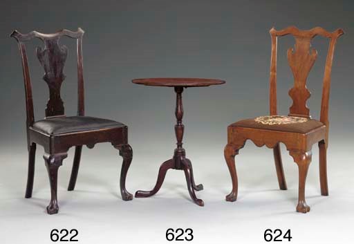 A QUEEN ANNE WALNUT SIDE CHAIR