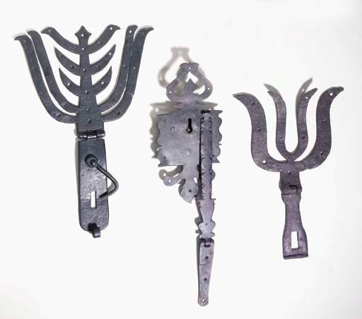 THREE WROUGHT IRON LATCHES