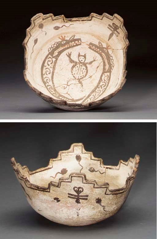 A ZUNI CEREMONIAL POLYCHROME BOWL