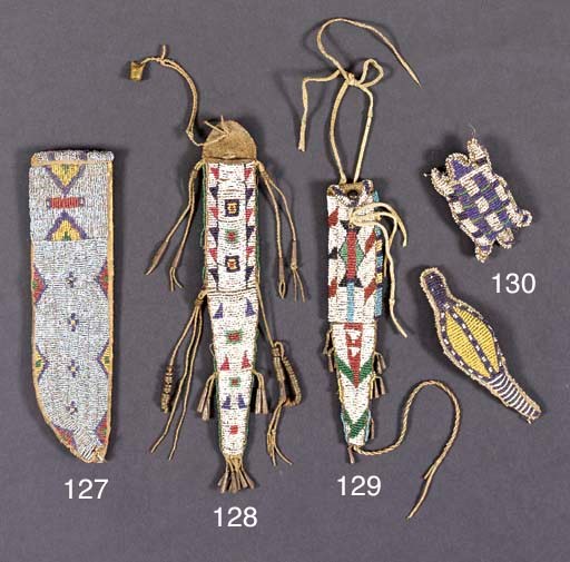 A CHEYENNE BEADED LEATHER POUCH