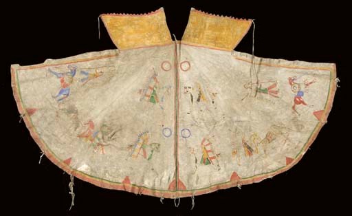 A PLAINS PAINTED PICTORIAL HIDE MODEL TIPI