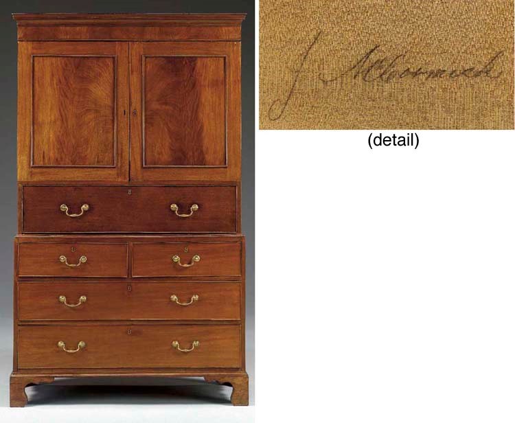 A Chippendale Mahogany Linen Press