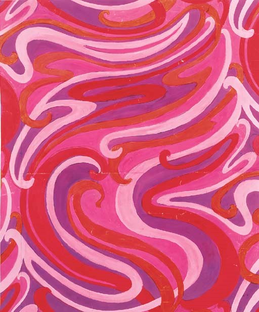 A collection of textile designs, some stamped Robert Vernet, Nicolle Caillaud and Micheline Bui-Van; and a design for a scarf - 1964-1965
See Illustration