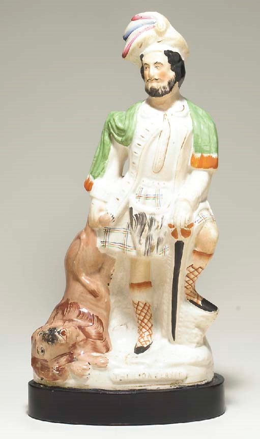 A STAFFORDSHIRE GROUP OF 'THE LION SLAYER'