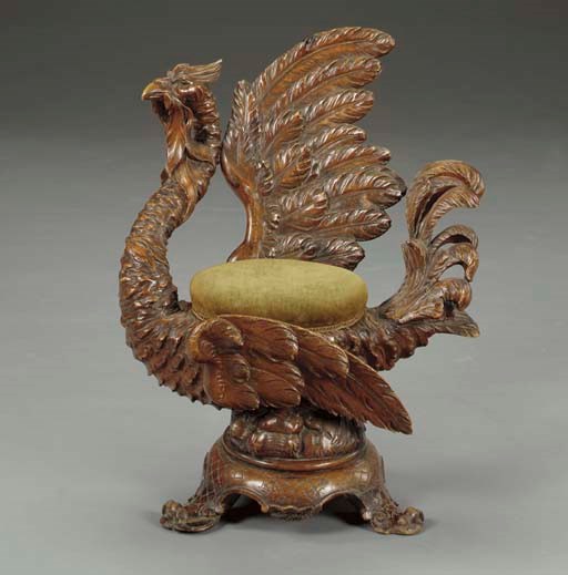 An Italian carved walnut chair,