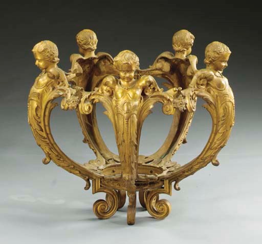 A French ormolu jardiniere frame,