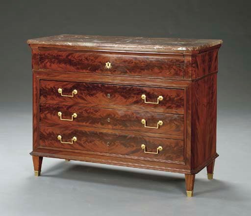A LOUIS-PHILIPPE ORMOLU-MOUNTED MAHOGANY SECRETAIRE/COMMODE,