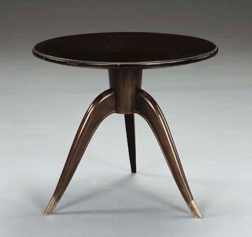 A STAINED WOOD AND BLACK GLASS LOW TABLE,
