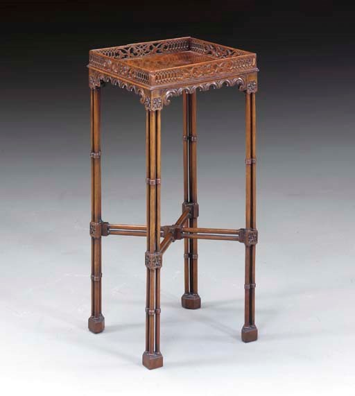 A VICTORIAN MAHOGANY KETTLE STAND,