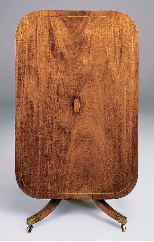 A mahogany and inlaid breakfast table, the parts 19th century
