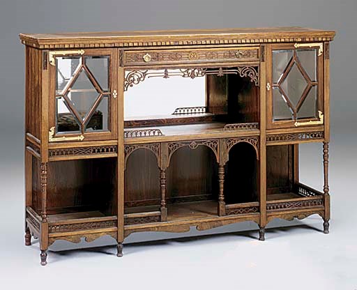A late Victorian rosewood side cabinet
