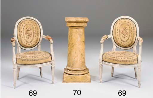 A simulated Siena marble pedestal, 20th century