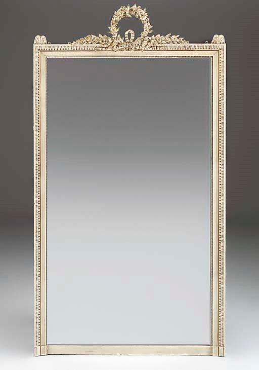 A white painted and parcel gilt overmantle mirror, late 19th/early 20th century