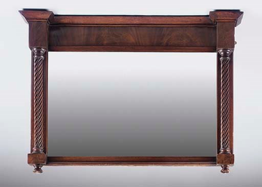 A mahogany framed overmantel mirror, early 19th century