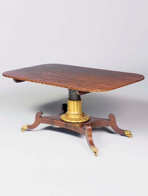 A REGENCY ROSEWOOD AND PARCEL-GILT BREAKFAST-TABLE