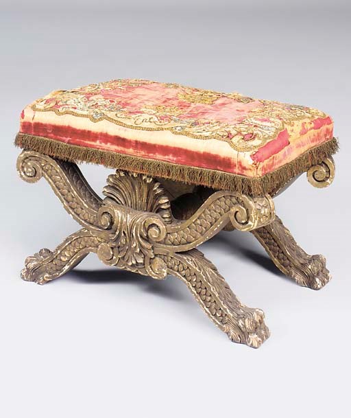 A SILVERED STOOL
