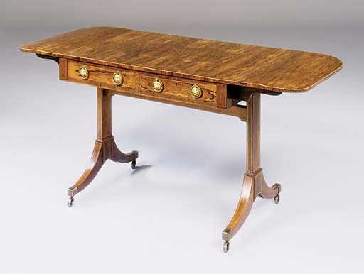 A REGENCY ROSEWOOD SOFA TABLE