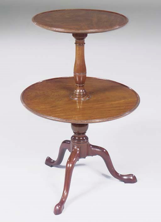A GEORGE III MAHOGANY TWO-TIER DUMB-WAITER