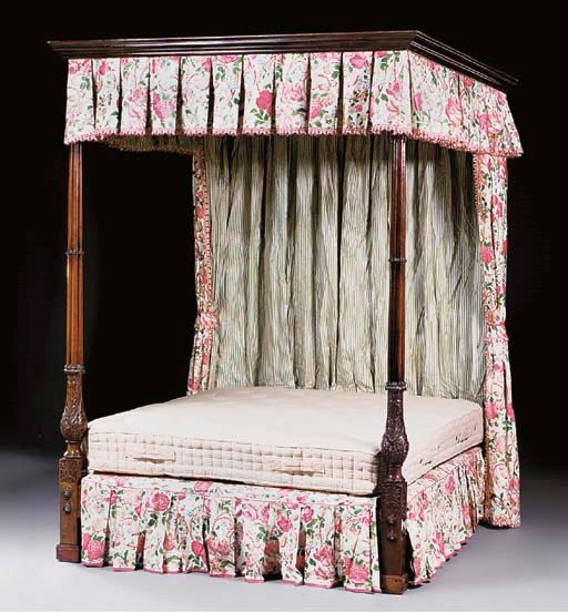 A GEORGE III MAHOGANY FOUR-POST BED