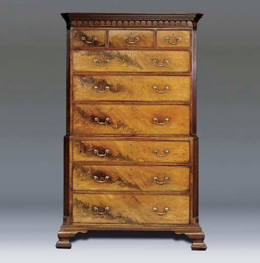 A GEORGE III MAHOGANY TALLBOY