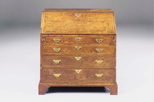 A GEORGE II WALNUT BUREAU