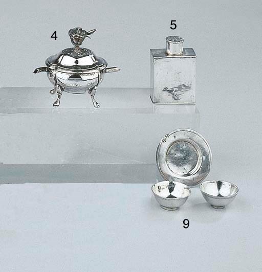 A Dutch silver miniature tureen