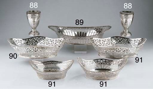Three various silver breadbaskets