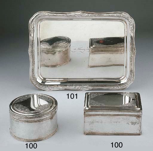 A pair of Dutch silver biscuit-boxes