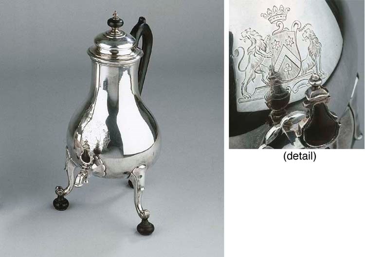 A Dutch silver coffee urn