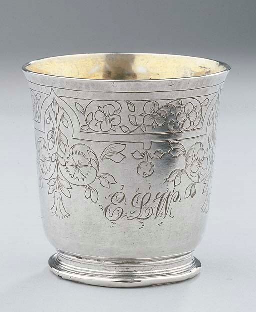 A small Dutch silver beaker