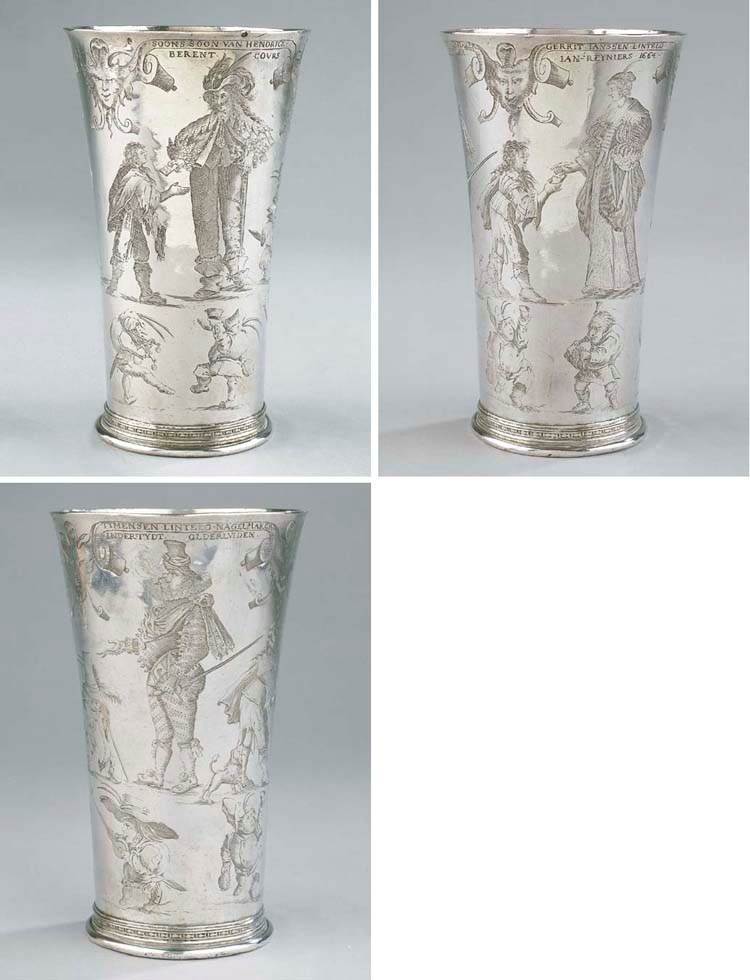A magnificent large Dutch silver beaker