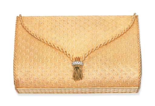 A GOLD AND DIAMOND EVENING BAG, BY BOUCHERON