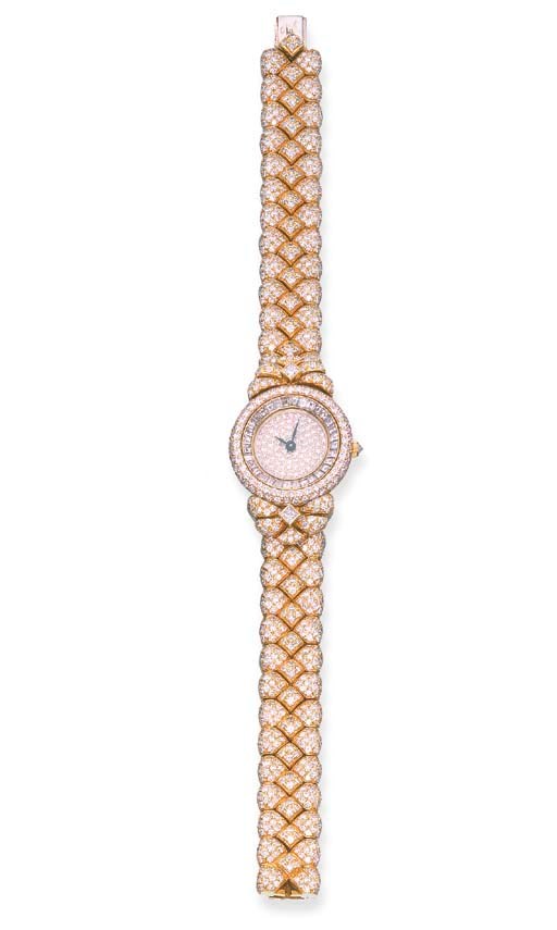 AN ELEGANT DIAMOND BRACELET WATCH, BY GRAFF
