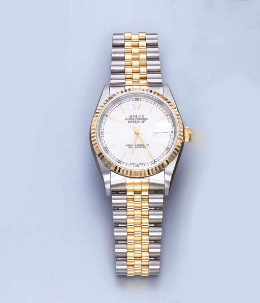 A GOLD AND STEEL OYSTER PERPETUAL WRISTWATCH, BY ROLEX