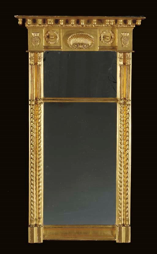 A REGENCY GILTWOOD MIRROR