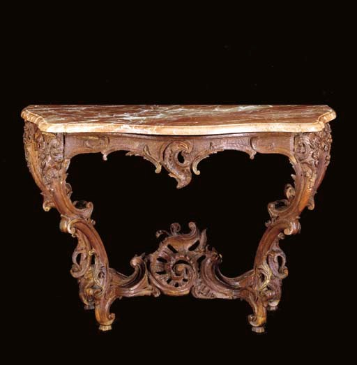 A LOUIS XV OAK SIDE TABLE,