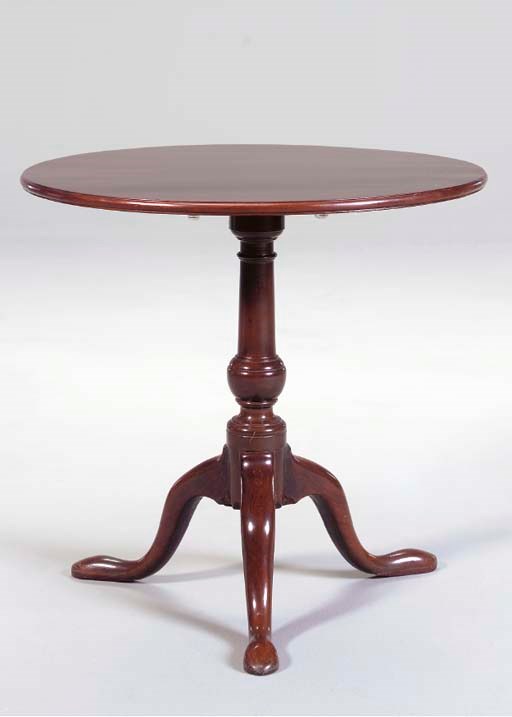 A GEORGE III MAHOGANY TRIPOD TABLE,