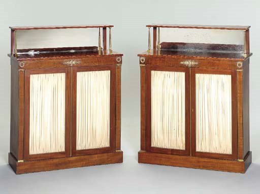 A PAIR OF LOUIS-PHILLIPE BRASS-MOUNTED MAHOGANY BIBLIOTHEQUES,