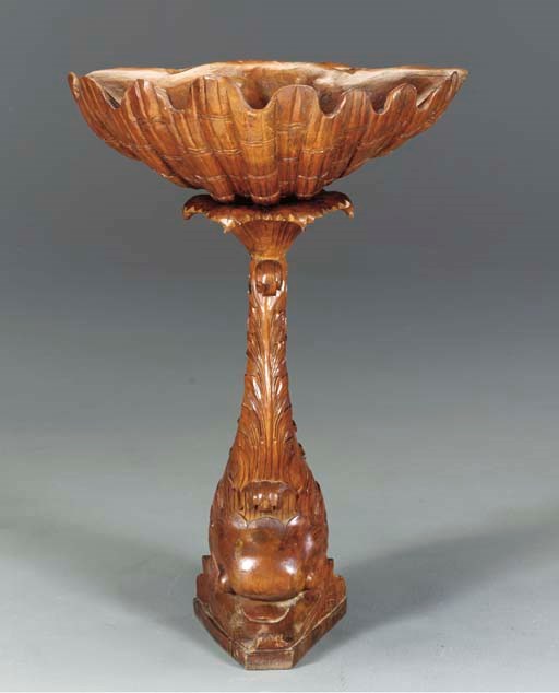 A PAIR OF CONTINENTAL BAROQUE STYLE STAINED PINE JARDINIERES,