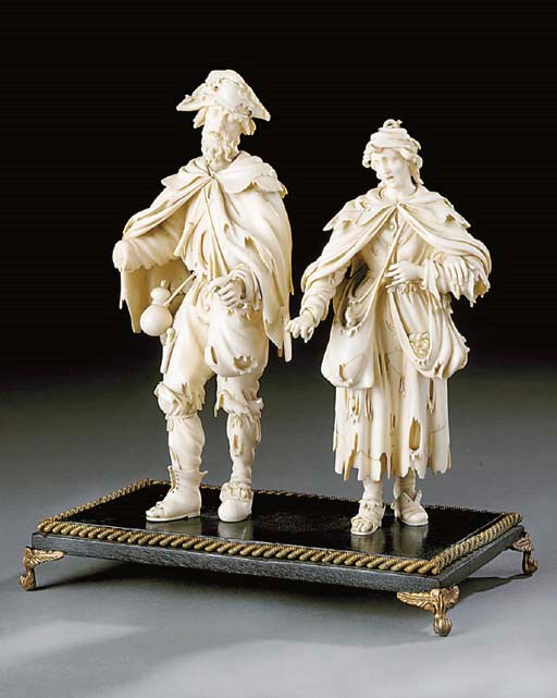 A Napoleon III group of two beggars